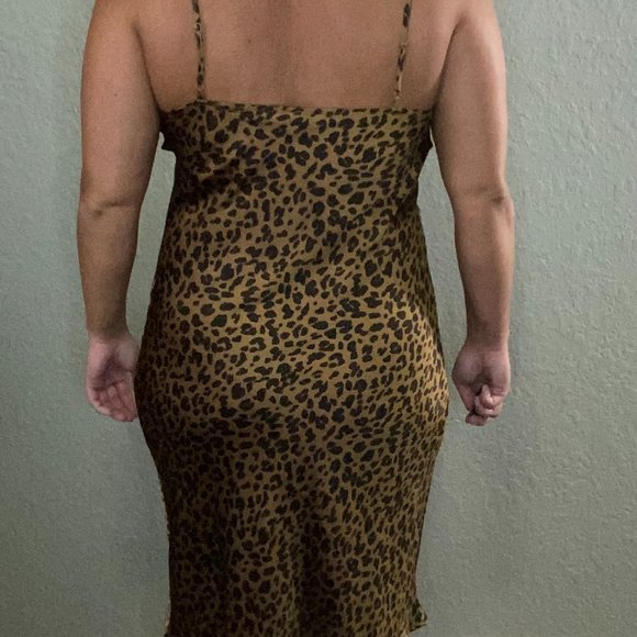 NWOT - Leopard Silk Slip Dress - Picture 4 of 4